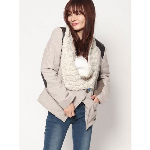 Desigual Jacket Wool Chunky Knit Faux Fur Art to Wear Boho Fall Winter Size 8 - Picture 1 of 16